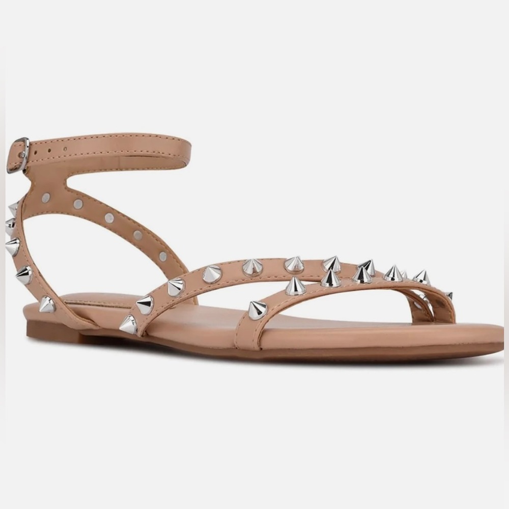 NINE WEST Bernie 3 Womens Studded Casual Ankle Strap NWOT